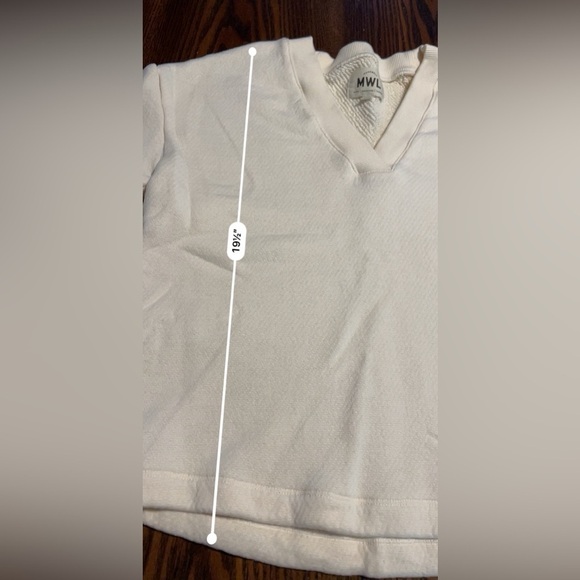MADEWELL Cotton AirTerry V NECK Sweatshirt tee women’s XS cream EUC MD302 - Picture 11 of 14